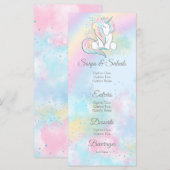 Unicorn Baby Shower Menu's (Voorkant / Achterkant)