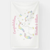 Unicorn Baby shower Pastel Rainbow Cute Spandoek (Verticaal)