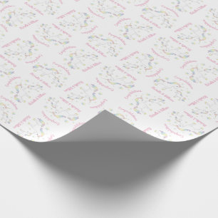 Unicorn Baby shower Pastel Regenboog Cadeaupapier
