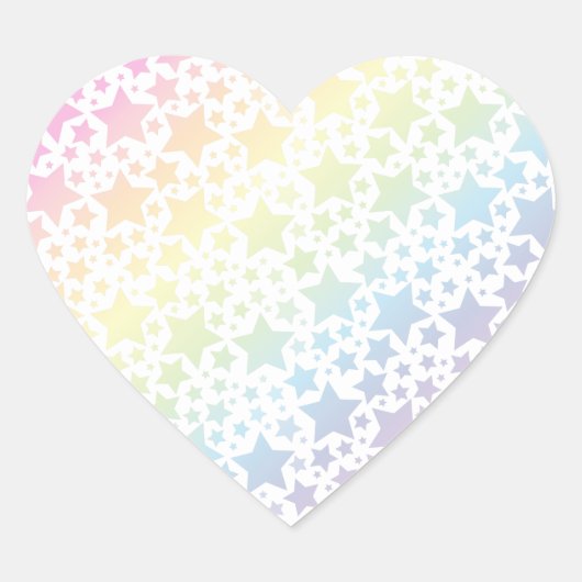 Unicorn Baby shower Pastel Regenboog Hart Sticker (Voorkant)