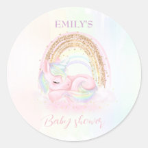 Unicorn Baby shower Pastel Regenboog