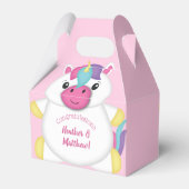 Unicorn Baby shower Roze Bedankdoosjes (Achterkant)