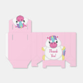 Unicorn Baby shower Roze Bedankdoosjes (Uitgevouwen)