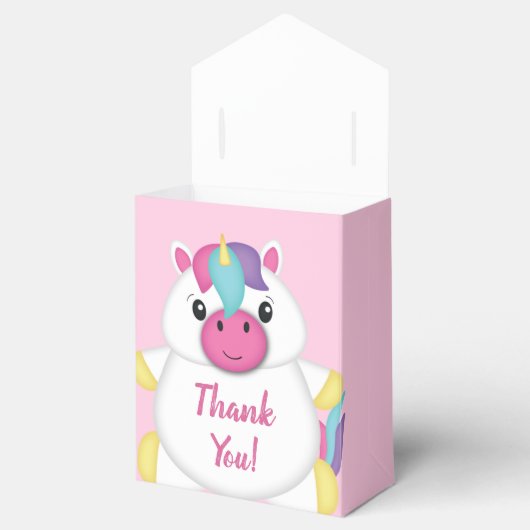 Unicorn Baby shower Roze Bedankdoosjes (Geopend)
