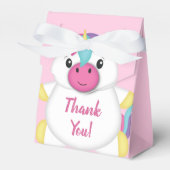Unicorn Baby shower Roze Bedankdoosjes (Voorkant Zijde)