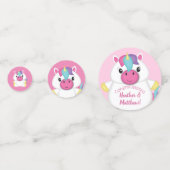 Unicorn Baby shower Roze Confetti (Voorkanten)