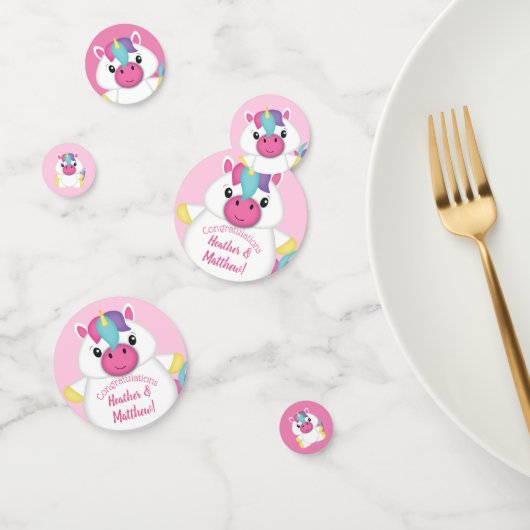 Unicorn Baby shower Roze Confetti (Groep)
