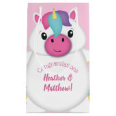 Unicorn Baby shower Roze Klein Cadeauzakje (Voorkant)