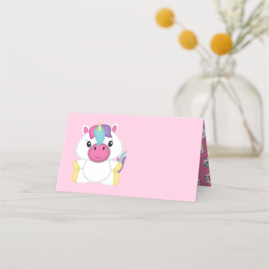 Unicorn Baby shower Roze Plaatskaartje (Voorkant)