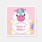 Unicorn Baby shower Roze Servet (Voorkant)