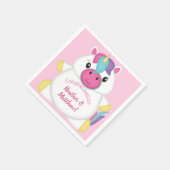 Unicorn Baby shower Roze Servet (Hoek)