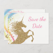 Unicorn Baby shower Sla de datum Briefkaarten (Voorkant / Achterkant)