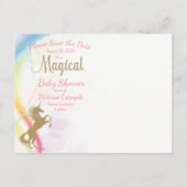 Unicorn Baby shower Sla de datum Briefkaarten (Achterkant)