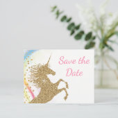 Unicorn Baby shower Sla de datum Briefkaarten (Staand voorkant)