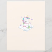 Unicorn Baby shower spel Baby naam spel (Achterkant)