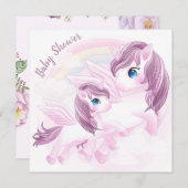 Unicorn Baby shower Uitnodiging (Voorkant / Achterkant)