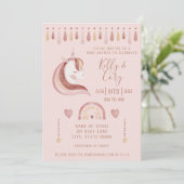 Unicorn Baby shower Uitnodiging (Staand voorkant)