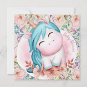Unicorn Baby shower Uitnodiging (Voorkant)