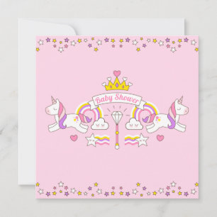 Unicorn Baby shower Uitnodiging