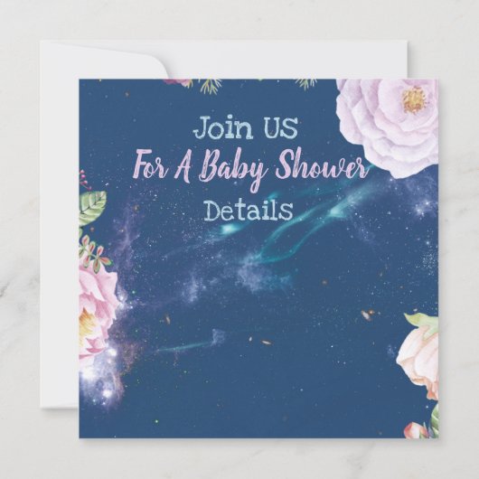 Unicorn Baby shower Uitnodiging (Achterkant)