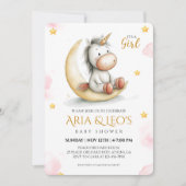 Unicorn Baby shower Uitnodiging (Voorkant)