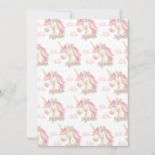 Unicorn Baby shower Uitnodiging (Achterkant)