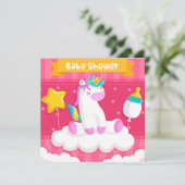 Unicorn Baby shower Uitnodiging (Staand voorkant)