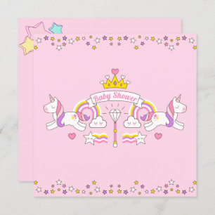 Unicorn Baby shower Uitnodiging