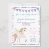 Unicorn Baby shower Uitnodiging Genderneutraal (Voorkant)
