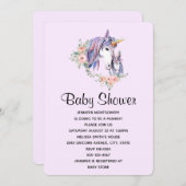  Unicorn-Baby shower voor moeder en Baby Kaart (Voorkant / Achterkant)