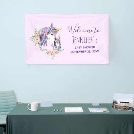  Unicorn-Baby shower voor moeder en Baby Spandoek (Beurs)