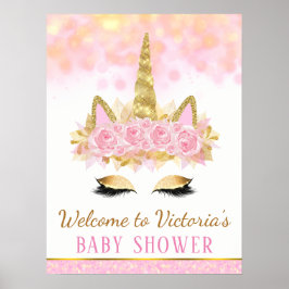 Unicorn Baby shower Welkomstteken Poster