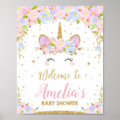 Unicorn Baby shower welkomstteken Poster Decor (Voorkant)