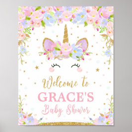 Unicorn Baby shower welkomstteken Poster Decor