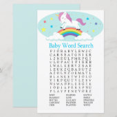 Unicorn Baby shower Word Search Game (Voorkant / Achterkant)