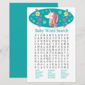 Unicorn Baby shower Word Search Game (Voorkant / Achterkant)