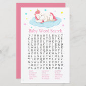 Unicorn Baby shower Word Search Game (Voorkant / Achterkant)