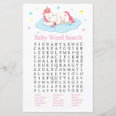 Unicorn Baby shower Word Search Game (Voorkant)