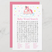 Unicorn Baby shower Word Search Game (Voorkant / Achterkant)