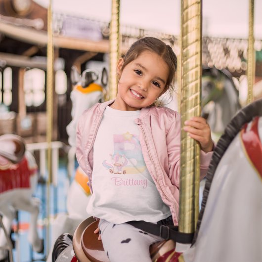 Unicorn Baby T-Shirt met letter B