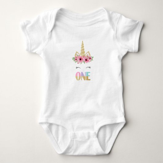 Unicorn Baby Tutu Bodysuit , 1e verjaardag (Voorkant)