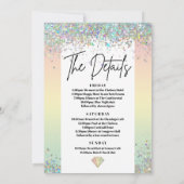 Unicorn Bachelorette Party Itinerary Invitation Kaart (Achterkant)