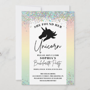 Unicorn Bachelorette Party Itinerary Invitation Kaart