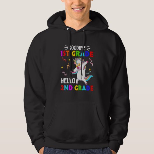 Unicorn Back To School Hello Second Grade Goodbye Hoodie (Voorkant)