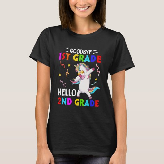 Unicorn Back To School Hello Second Grade Goodbye T-shirt (Voorkant)