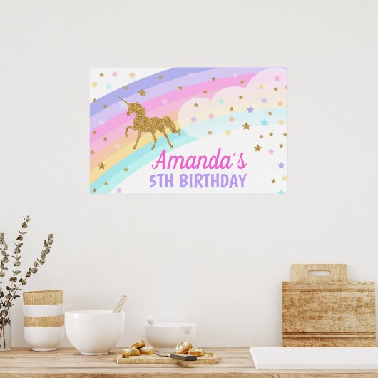 Unicorn Backdrop Poster (Keuken)