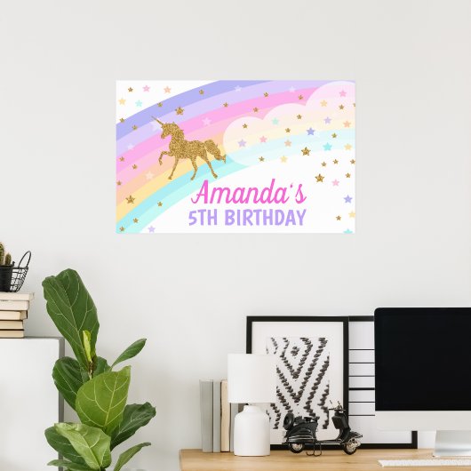 Unicorn Backdrop Poster (Thuiskantoor)