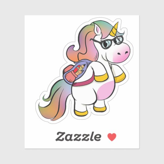 Unicorn Backpack School Sticker for Kids (Vel)