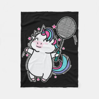Unicorn Badminton Fleece Deken