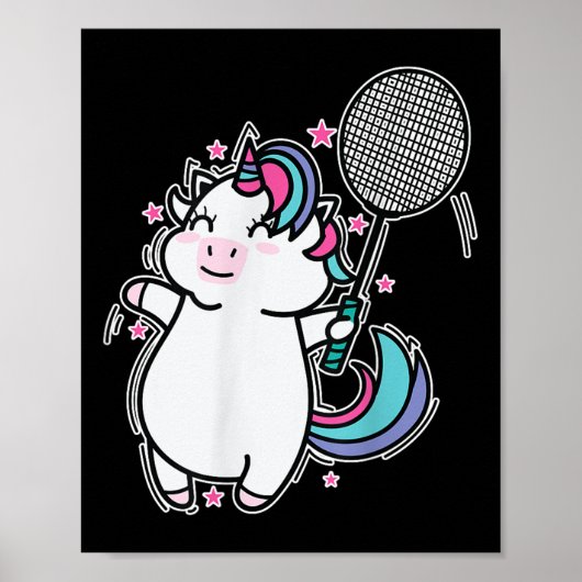 Unicorn Badminton  Poster (Voorkant)